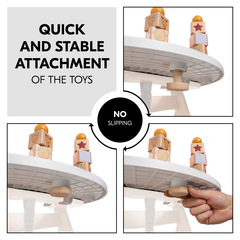Quick and stable attachment of the toys