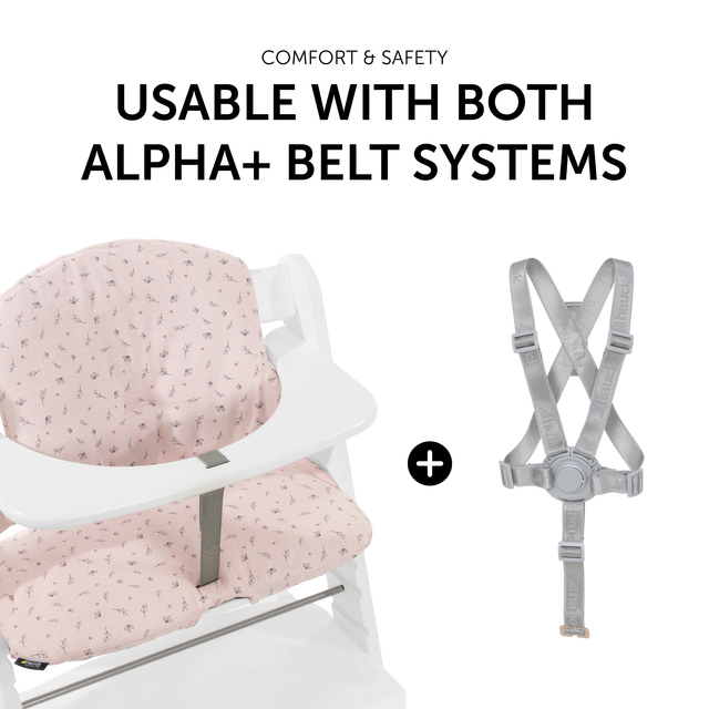 Highchair Pad Select  Jersey Flowers Rose