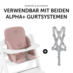 Auflage mit beiden Alpha+ Gurtsystemen verwendbar