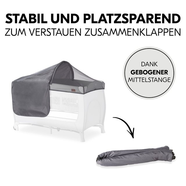 Travel Bed Canopy Grey