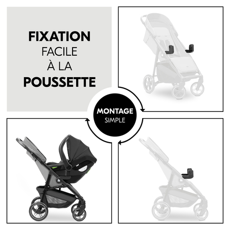 Se fixe facilement à la poussette