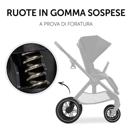 Guida confortevole con ruote in gomma sospese