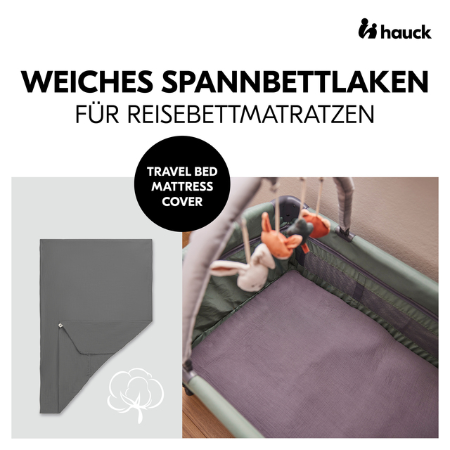 Travel Bed Matress Cover Dark Grey