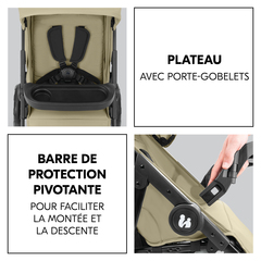 Barre de protection pivotante avec plateau repas