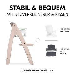 Stabil und bequem mit Sitzverkleinerer und Kissen