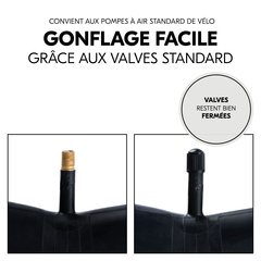 Gonflage facile grâce aux valves standard