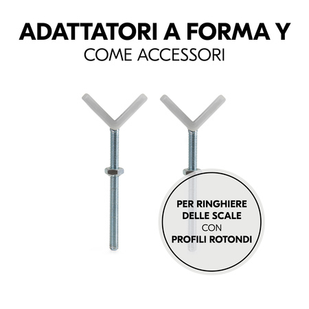 Supporti Y separati per scale con profili rotondi