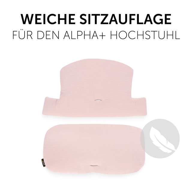 Highchair Pad Select  Muslin Mineral Rose