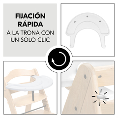 Fijación rápida con clip a la trona