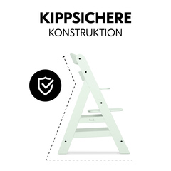 Besonders kippsicher dank stabiler Konstruktion