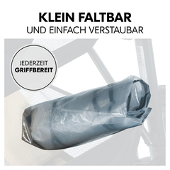 Klein faltbar und einfach verstaubar