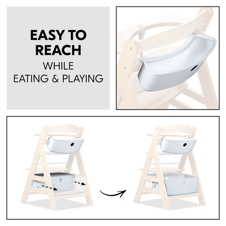 Easily accessible while eating and playing