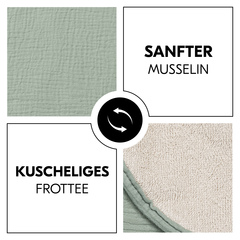 Sanfter Musselin trifft auf kuscheliges Frottee