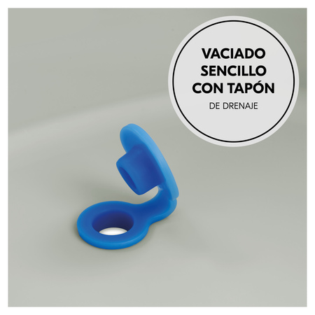 Fácil descarga de agua con tapón de vaciado