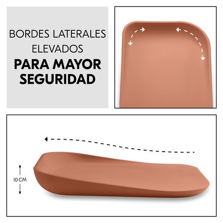 Borde lateral elevado para mayor seguridad