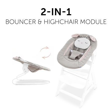 2-in-1 bouncer and highchair module