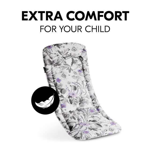 Pushchair Seat Liner  Floral Grey