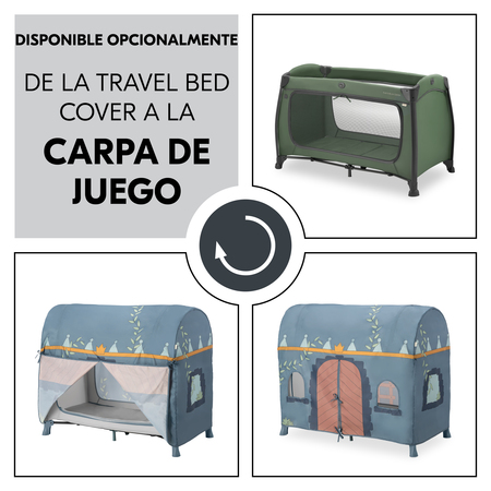 Con la Travel Bed Cover a la carpa de juegos