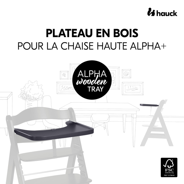 Alpha wooden tray Dark Grey