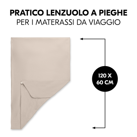 Pratico coprimaterasso per i lettini da viaggio