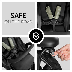 Safely strapped in with the 5-point harness