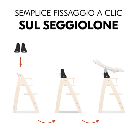 Facile da agganciare al seggiolone
