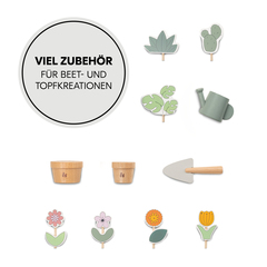 Blumen, Blätter, Blumentöpfe