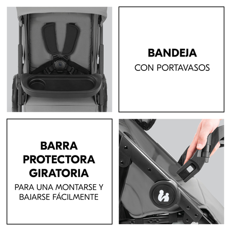 Barra protectora giratoria con bandeja