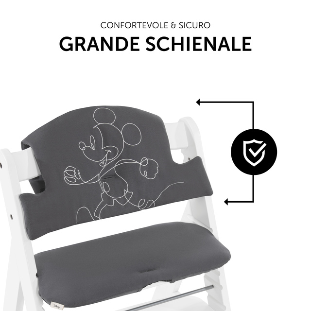 Highchair Pad Select  Mickey Mouse Anthracite