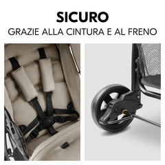 Sicuro grazie alle cinture e al sistema frenante