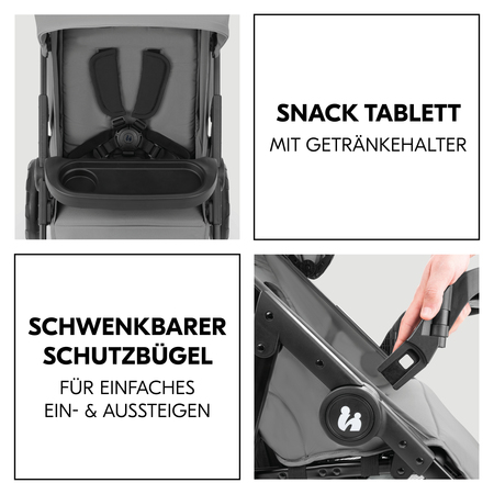 Schwenkbarer Schutzbügel mit Snack Tablett