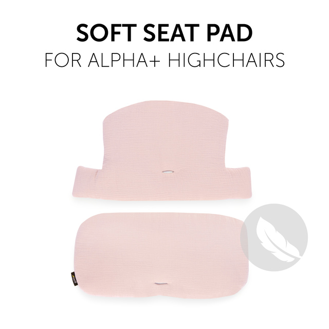 Highchair Pad Select  Muslin Mineral Rose