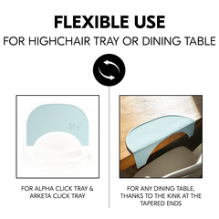 Flexible use on highchair tray or dining table