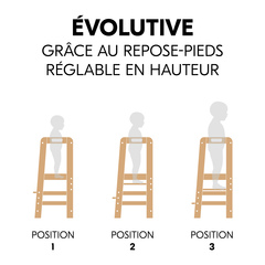 Planche réglable en hauteur grandit avec l'enfant