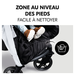 Zone pour les pieds facile à nettoyer