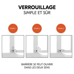 Peut être bloquée de manière sûre et rapide