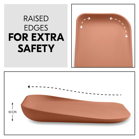 Extra safety thanks to elevated edges