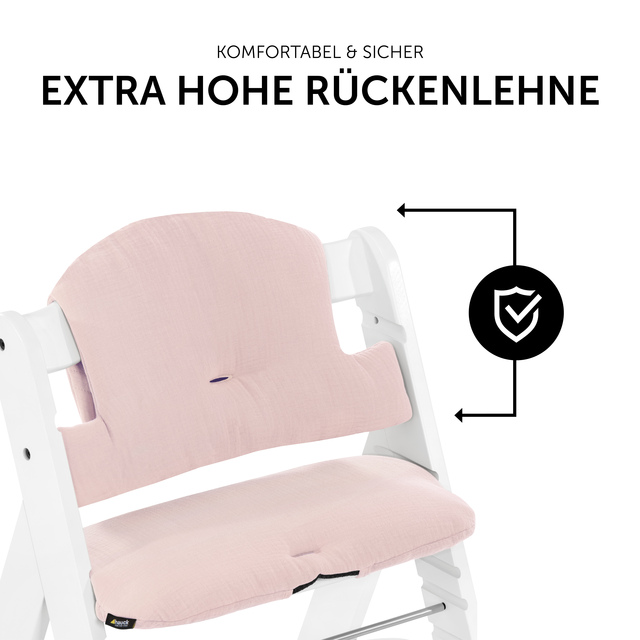 Highchair Pad Select  Muslin Mineral Rose