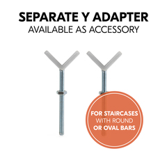 Separate Y-spindles for stairs with round stringers