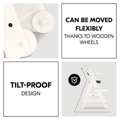 Stable construction with integrated wooden wheels