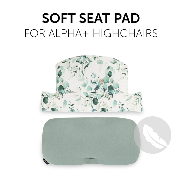 Highchair Pad Select  Jersey Leaves Mint