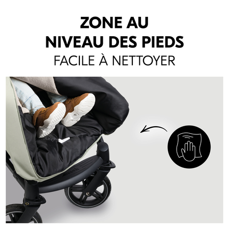 Zone pour les pieds facile à nettoyer