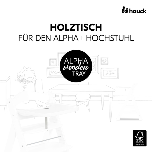 Alpha wooden tray White