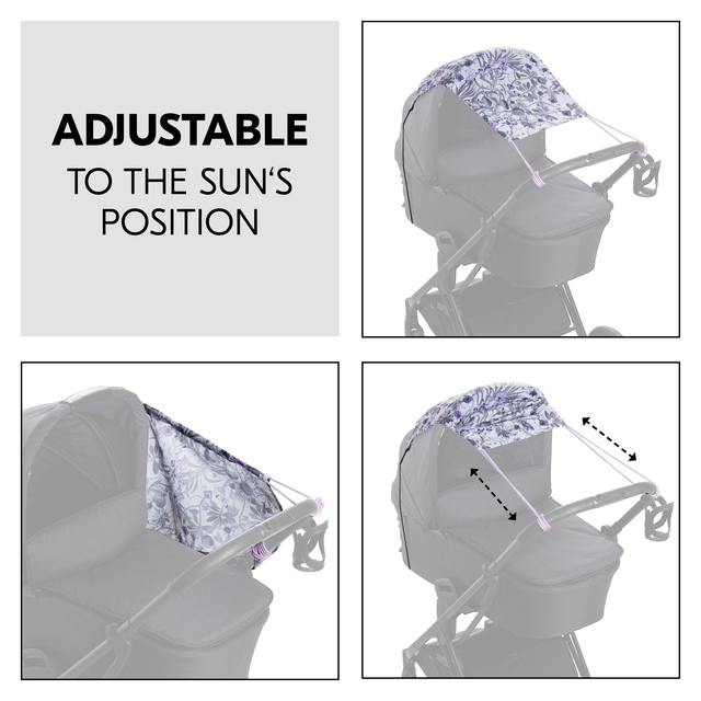Pushchair Sunshade Floral Grey