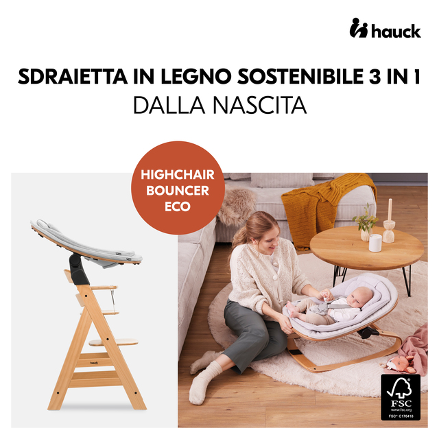 Highchair Bouncer Eco Light Grey