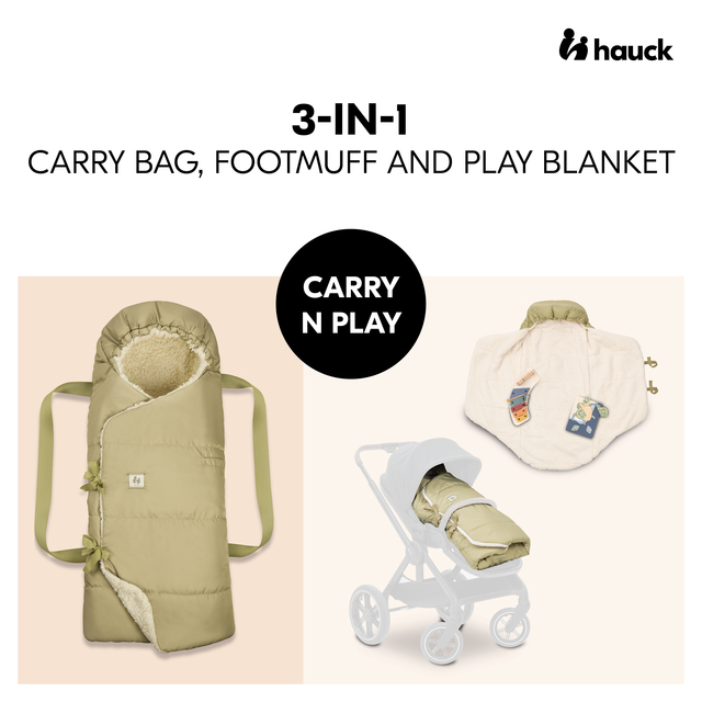 Carry N Play Teddy Fleece Green