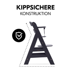 Besonders kippsicher dank stabiler Konstruktion