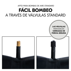 Fácil de inflar gracias a sus válvulas estándar