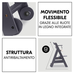 Struttura robusta con ruote in legno integrate