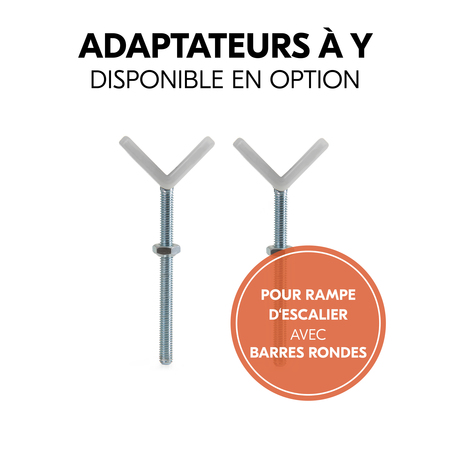 Adaptateurs en Y pour escaliers à barreaux ronds